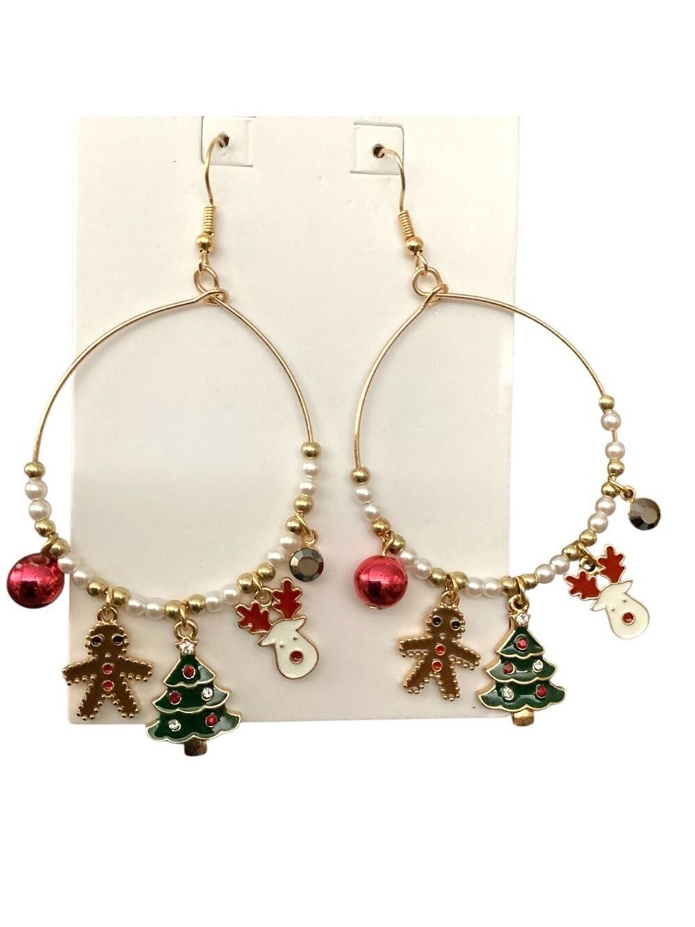 Christmas Charm Hoop Earrings